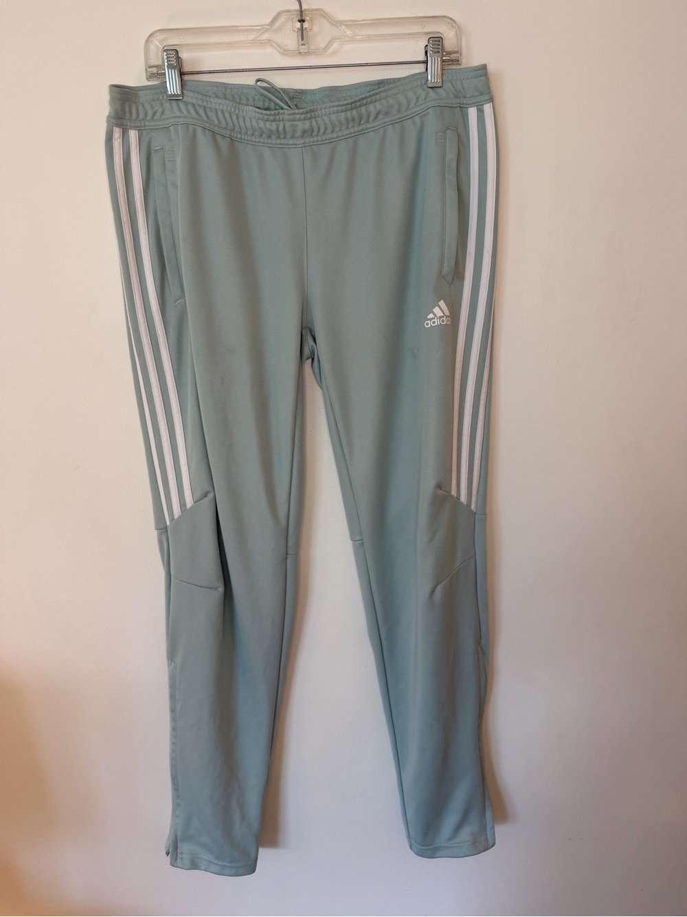 adidas climacool track pants Sage Green Joggers with White Stripes size large